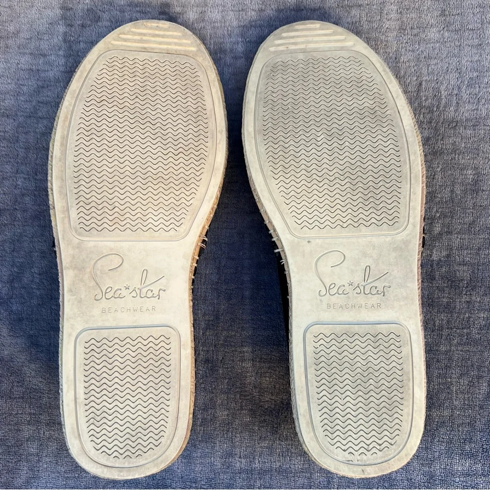 Sea Star Beachwear Womens Shoes Sz 10 Slip On Espadrille Flats Black Water Shoes
